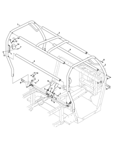 Operator Protective Structure And Seat Belts Diagram and Parts List for 465 4X4-EFI-1I029Z-1H020Z-37BMD710 Cub Cadet Lawn Tractor Accessories